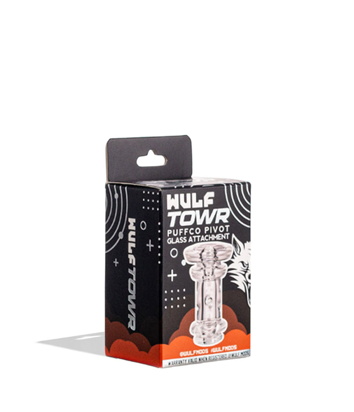 Clear Wulf Mods Towr Puffco Pivot Top packaging on white background