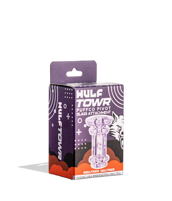 Purple Wulf Mods Towr Puffco Pivot Top packaging  on white background